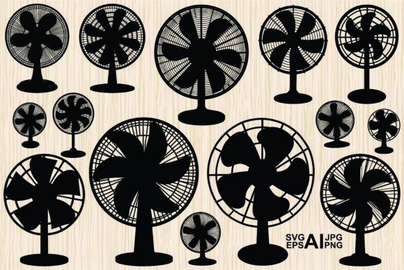 Download Table Fan Silhouette Bundle - Premium Bundle