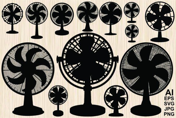 Download Collection Electric Fan Vector Silhouett - Premium Resources