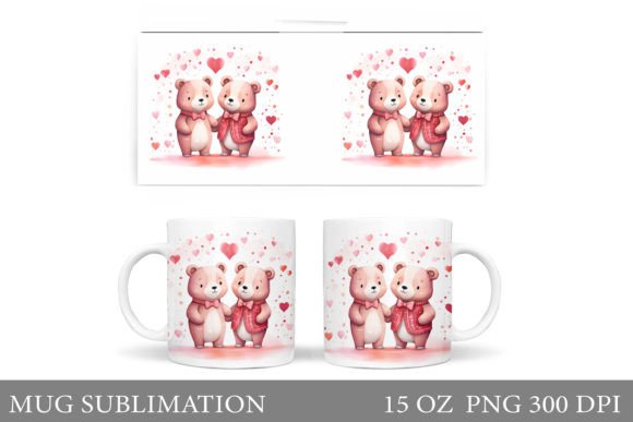 Download Cute Bears Mug. Valentine Mug Design - Premium Bundle