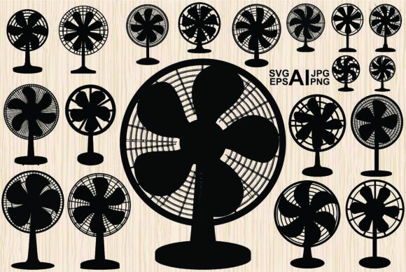 Download Collection Fan Vector Silhouettes Set - Premium Bundle